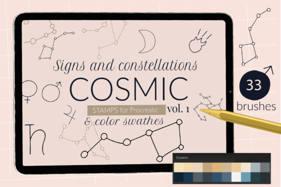 Download Cosmic Procreate Stamps with Astronomic - Procreate Collection