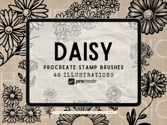 Download Daisy Procreate Stamp Brush Set - Procreate Collection
