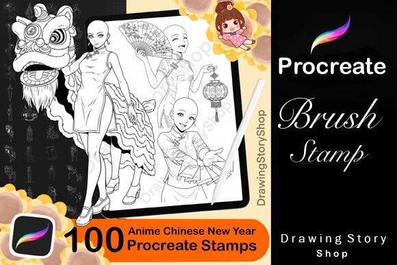 Download 100 Procreate Anime Chinese New Year 2 - Procreate Collection
