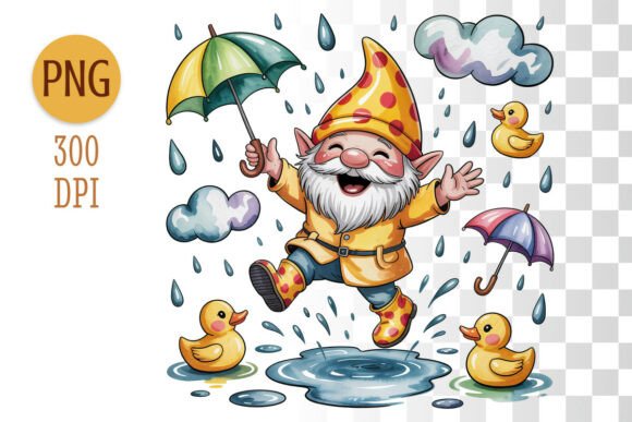 Download Autumn Gnome Rain Duck Clipart PNG - Autumn Collection