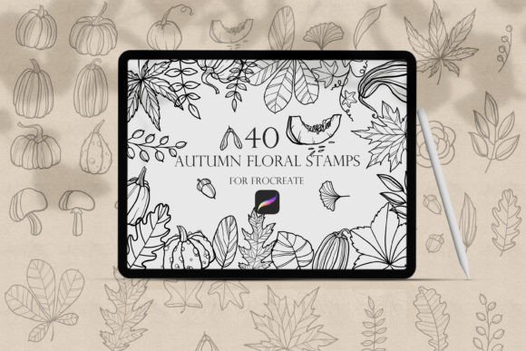 Download Procreate Autumn Doodle Stamps Brush - Procreate Collection
