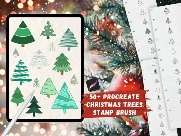 Download Procreate Christmas Tree Stamps Brushes - Procreate Collection