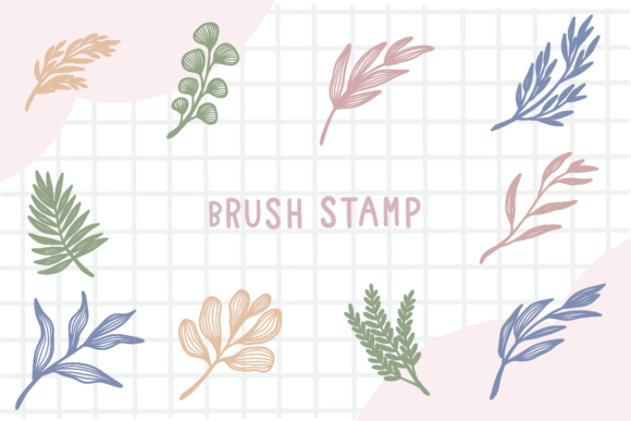 Download Line Art Leaf Brush Stamp Procreate - Procreate Collection