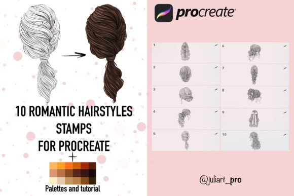 Download 10 Hairstyles Stamps for Procreate - Procreate Collection