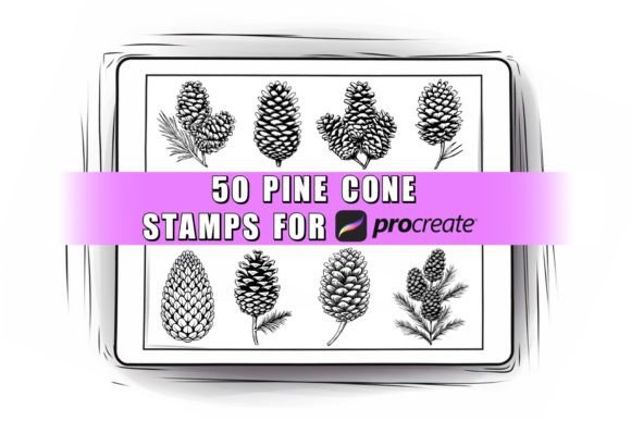Download 50 Pine Cone Procreate Stamps Brushes - Procreate Collection