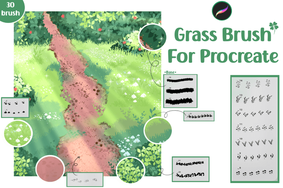 Download Grass Brush for Procreate,Basic Brush - Procreate Collection