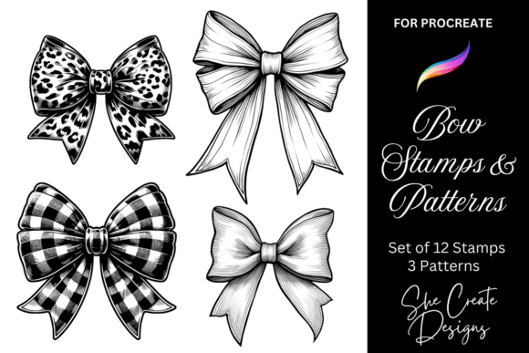 Download Procreate Bow Brush Stamps and Patterns - Procreate Collection
