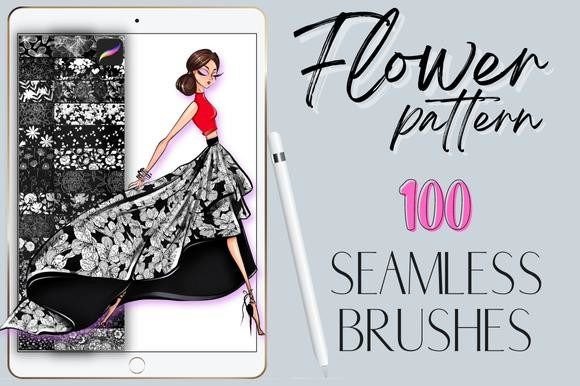 Download Procreate Flowers Seamless Pattern Brush - Procreate Collection