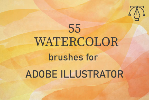 Download 55 Watercolor Brushes for Illustrator - Watercolor brushes Collection