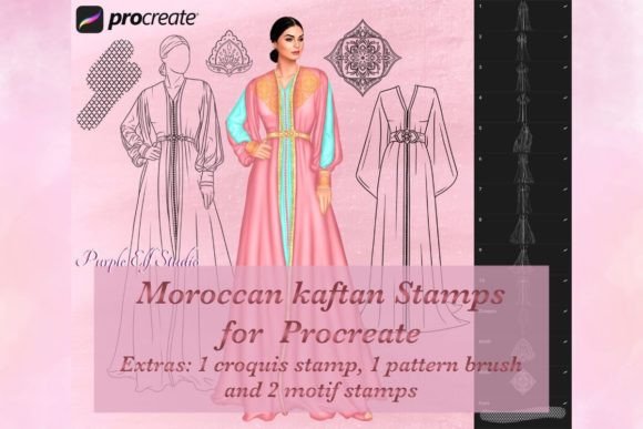 Download Moroccan Kaftan Procreate Stamps - Procreate Collection