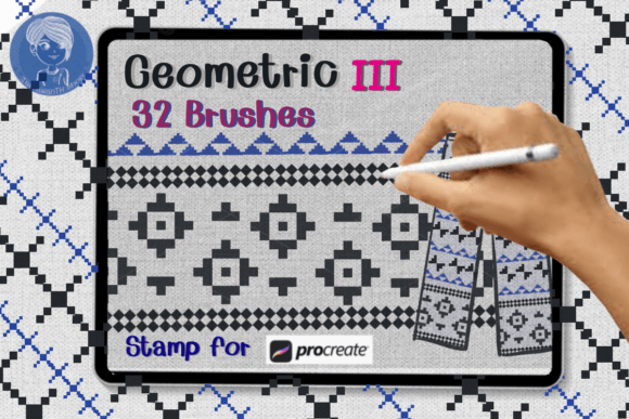 Download Geometric III Brush Stamp Procreate - Procreate Collection