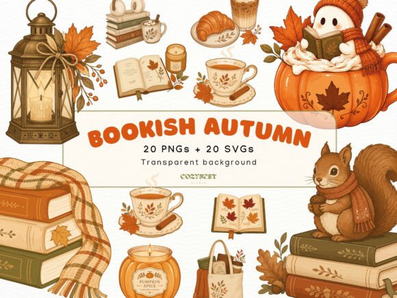 Download Autumn Bookish Cliparts, Fall Aesthetic - Premium Resources