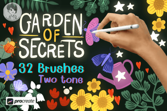 Download Garden of Secrets Brush Stamp Procreate - Procreate Collection