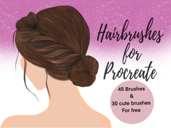 Download 45Hairbrushes&amp;30cute Brushes(procreate) - Procreate Collection