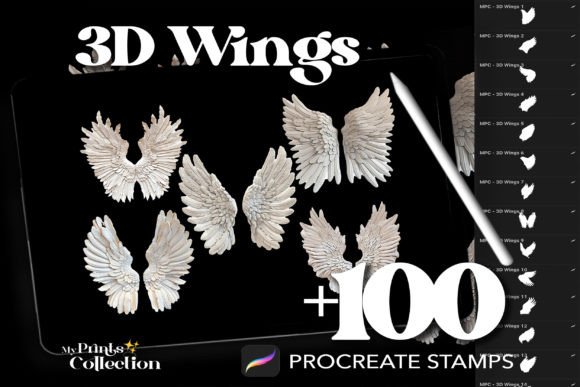 Download 100+ Procreate 3D Wings Stamps - Procreate Collection
