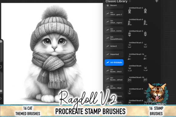 Download Ragdoll Cat Procreate Stamp Brushes - Procreate Collection