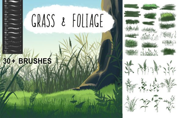 Download Grass and Foliage Brush Pack - Brush pack Collection