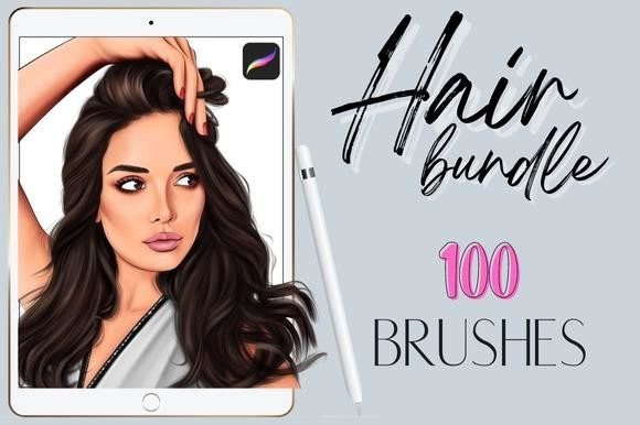 Download Procreate Hair Braids Curly Wavy Brushes - Procreate Collection