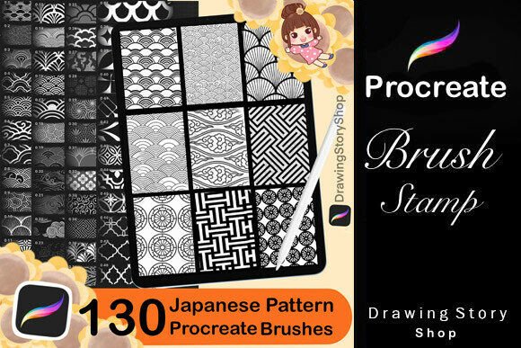 Download 130 Procreate Japanese Pattern Brushes - Procreate Collection