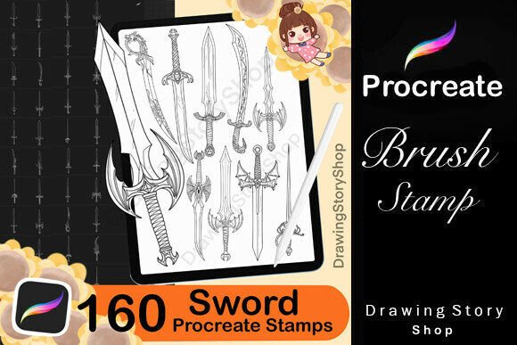 Download 160 Sword Procreate Brushes Stamps - Procreate Collection