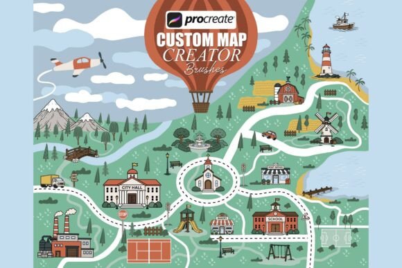 Download Procreate Map Creator Stamp Brushes - Procreate Collection