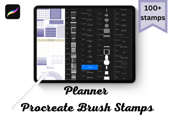 Download Elegant Planner Procreate Brush Stamps - Procreate Collection