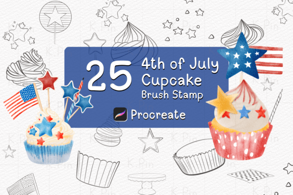 Download 25 Brush Stamp Procreate, Cupcake - Procreate Collection