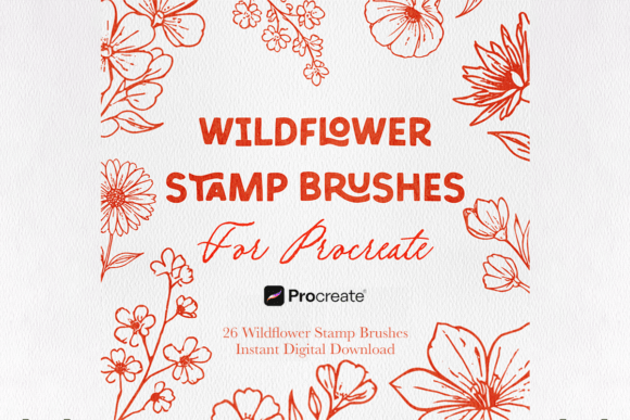 Download 26 Wildflower Stamps for Procreate - Procreate Collection
