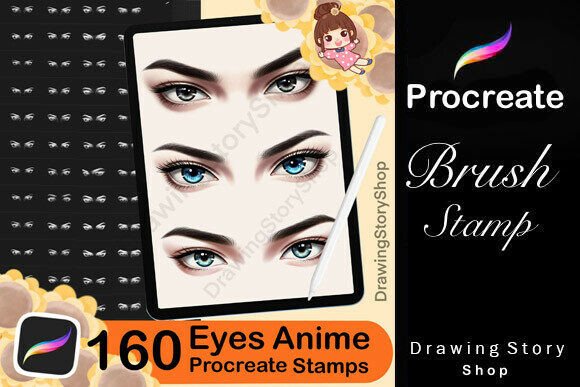 Download 160 Procreate Eyes Stamp Brushes - Procreate Collection