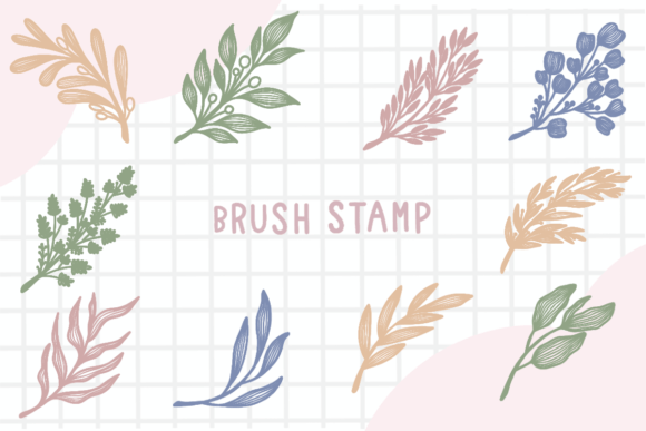Download Line Art Leaf Brush Stamp Procreate - Procreate Collection