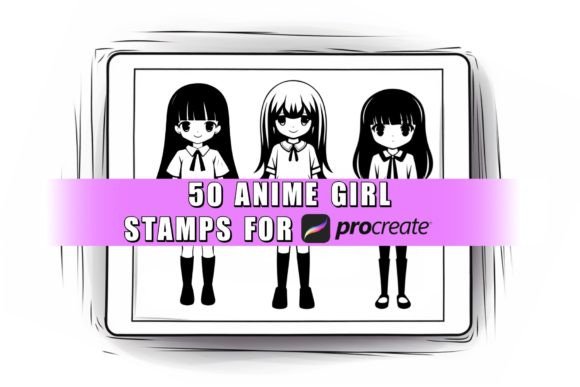 Download 50 Anime Girl Procreate Stamps Brushes - Procreate Collection