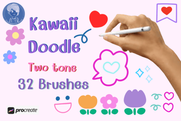 Download Kawaii Doodle Procreate Brush Set - Procreate Collection