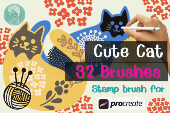 Download Cute Cat Stamp Brushes Procreate - Procreate Collection
