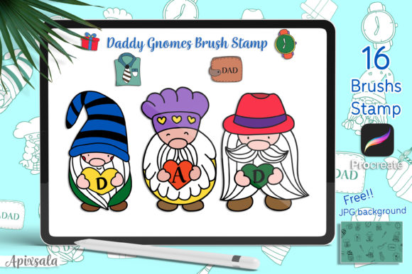 Download Daddy Gnomes Brush Stamp for Procreate - Procreate Collection