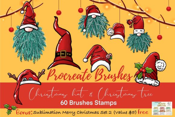 Download Procreate Brushes Christmas Hat &amp; Christ - Procreate Collection