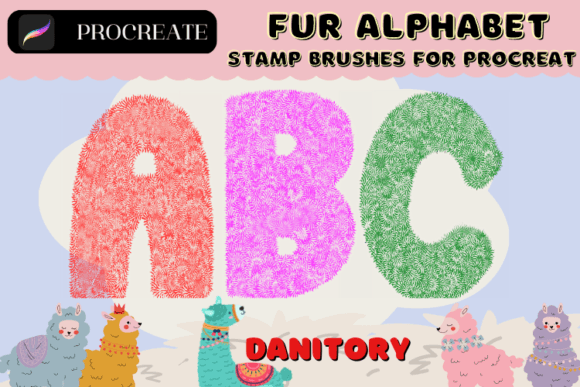 Download Fur Alphabet Stamp Brushes for Procreate - Procreate Collection