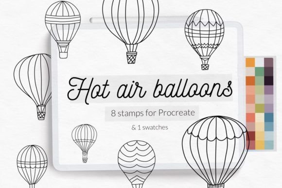 Download Hot Air Balloon Stamp Brushes Procreate - Procreate Collection