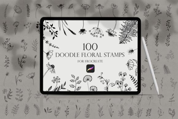 Download Procreate Floral Doodle Stamps Brush - Procreate Collection