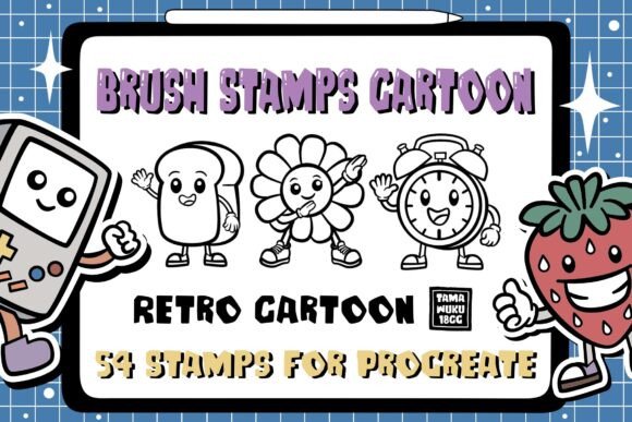 Download Retro Cartoon | Procreate Brush Stamp - Procreate Collection