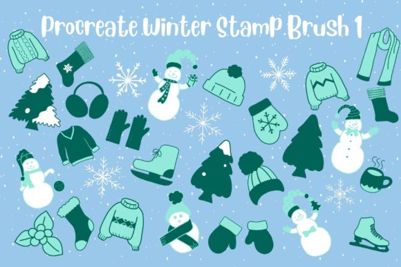 Download Procreate Winter Stamp Brush Set 1 - Procreate Collection