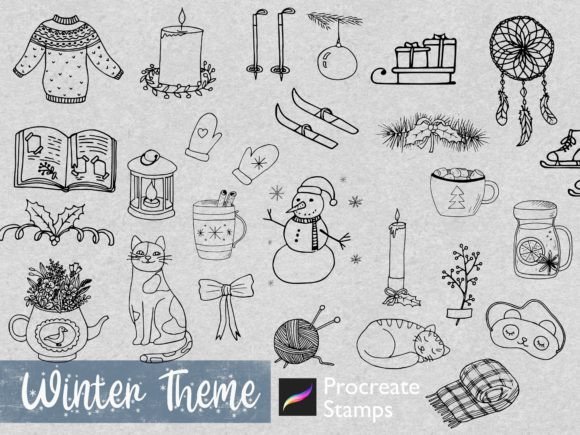 Download Procreate Winter Stamp Christmas Drawing - Procreate Collection