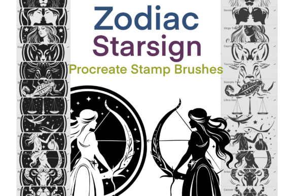 Download Zodiac Starsign Procreate Brush Stamps - Procreate Collection