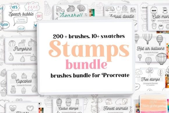 Download Procreate Stamps Brushes Bundle - Procreate Collection