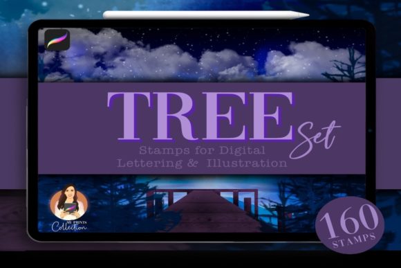 Download Tree Procreate Brush Set | 160 Stamps - Procreate Collection