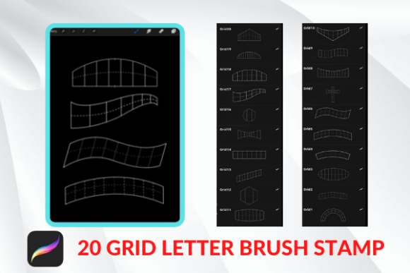 Download Procreate Lettering Grid BRUSH STAMP - Procreate Collection