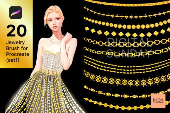 Download Procreate Gold Jewelry Chain Brushes - Procreate Collection
