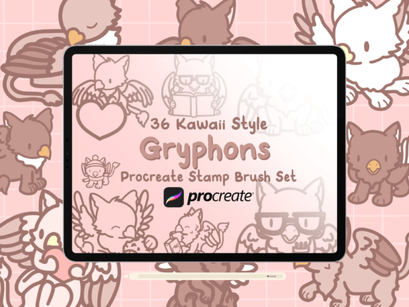 Download Gryphons Procreate Stamp Brush Set - Procreate Collection
