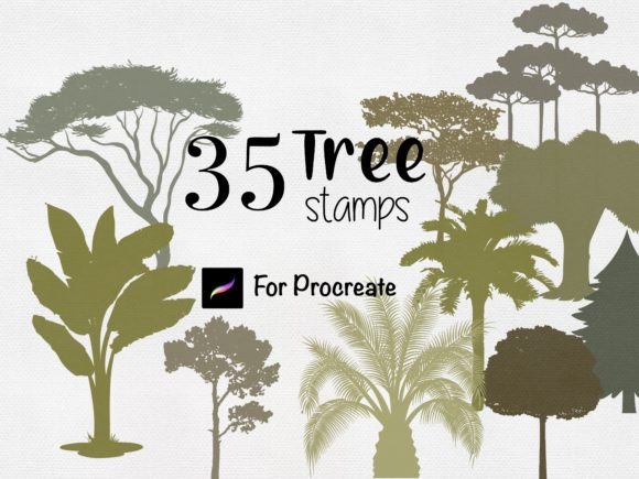 Download Procreate Tree Stamps Botanical Brushes - Procreate Collection