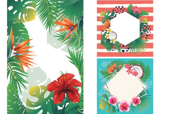 Download Tropical Leaves and Flowers Banner - Leaves and flowers Collection