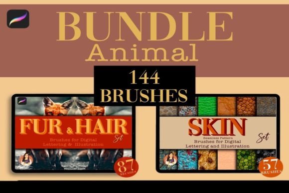 Download 144 Animal Procreate Brush Set Bundle - Procreate Collection
